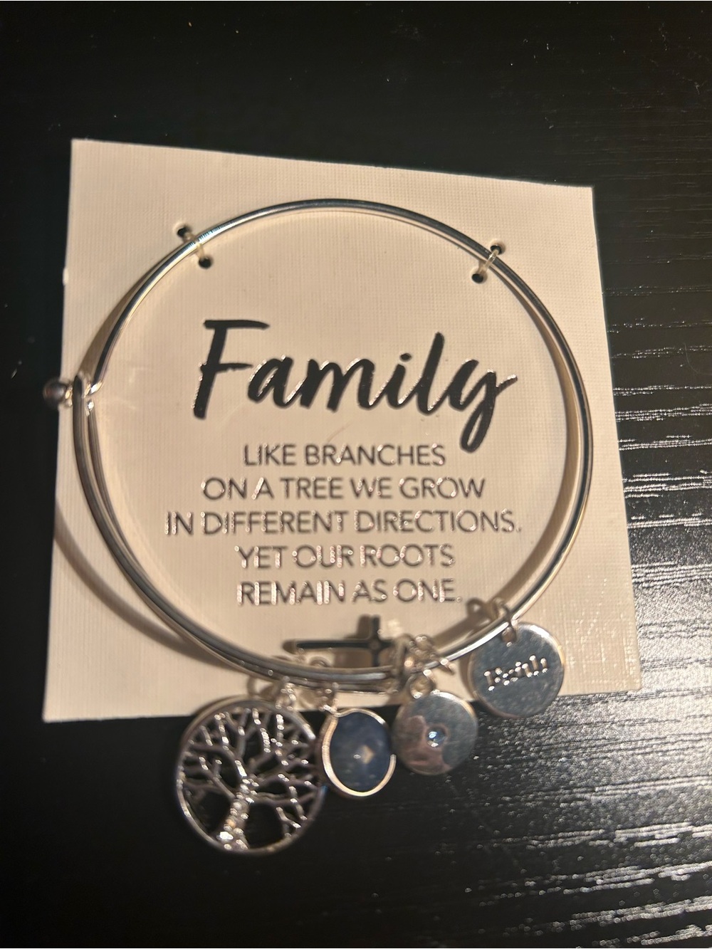 Family Tree Silver Charm Bangle Bracelet - Inspirational Home Accents